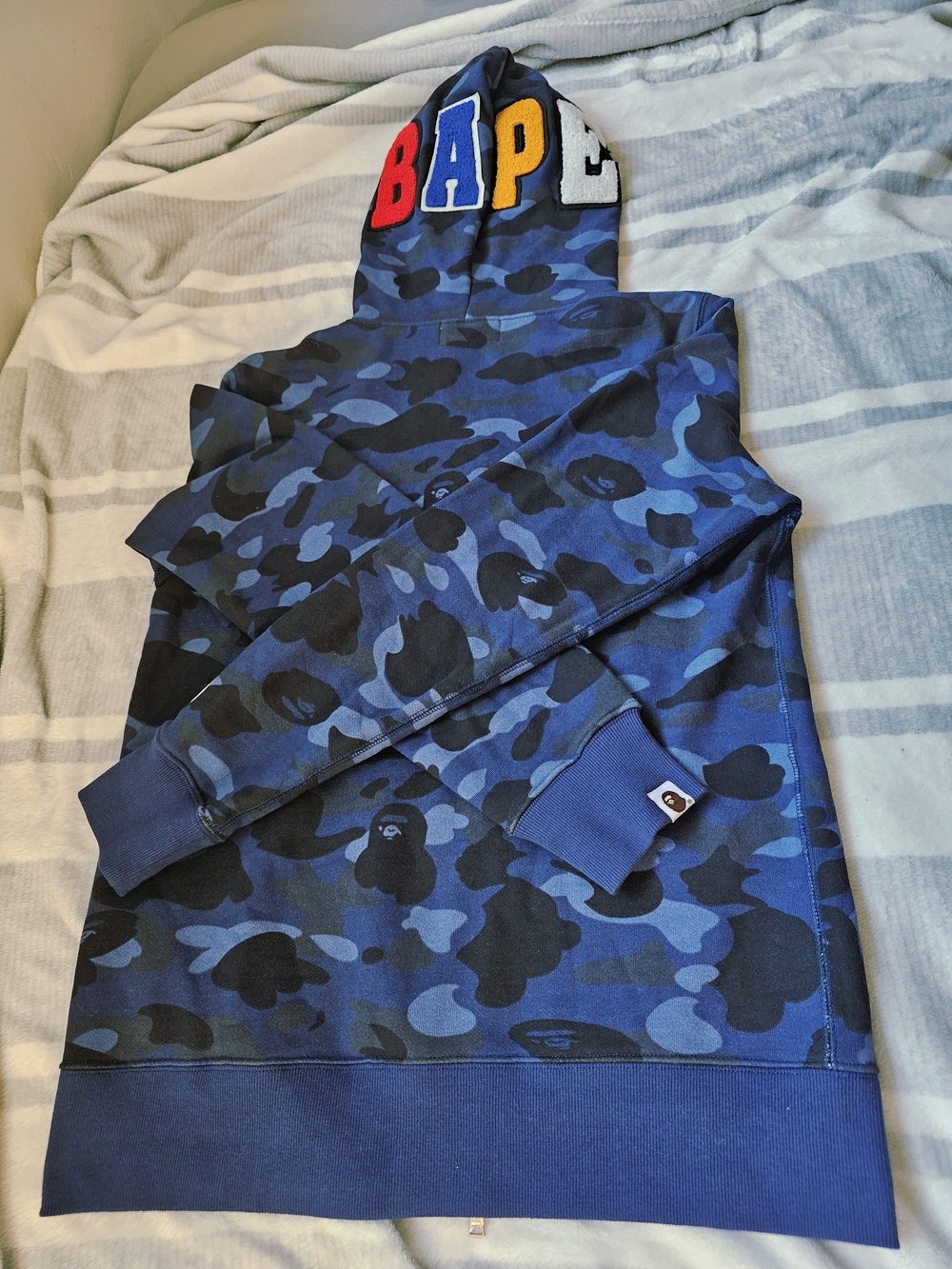 BAPE Blue Camo Pullover Hoodie